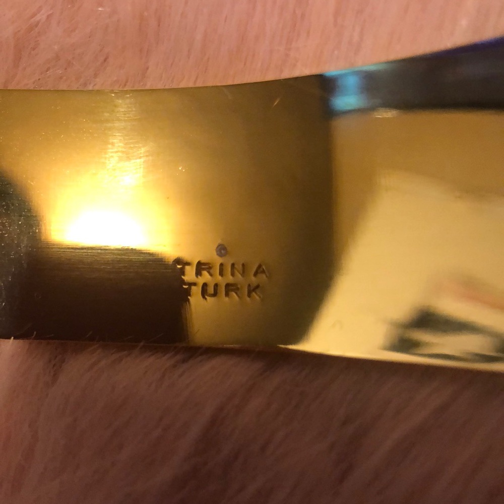 New Trina Turk Choker Gold BLACK Velvet strings - Picture 9 of 12